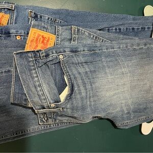 Levi's Blue Straight Jeans with Natural Fading